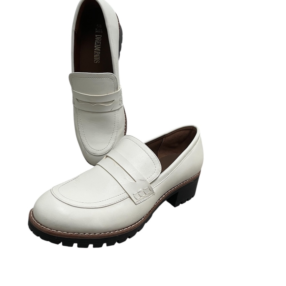 white lug loafers 9.5
